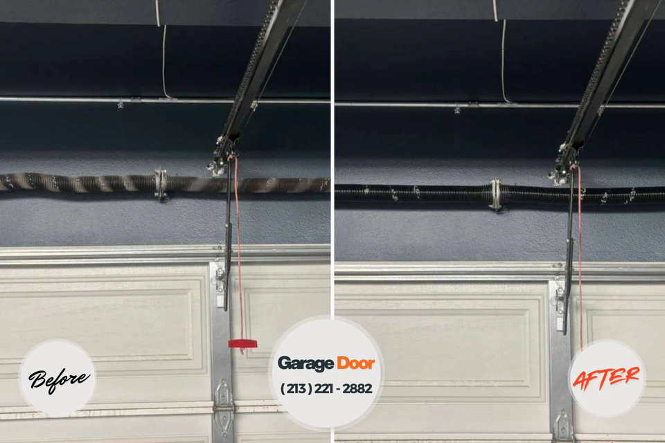 Before and after: garage door repair South Lake Tahoe, CA